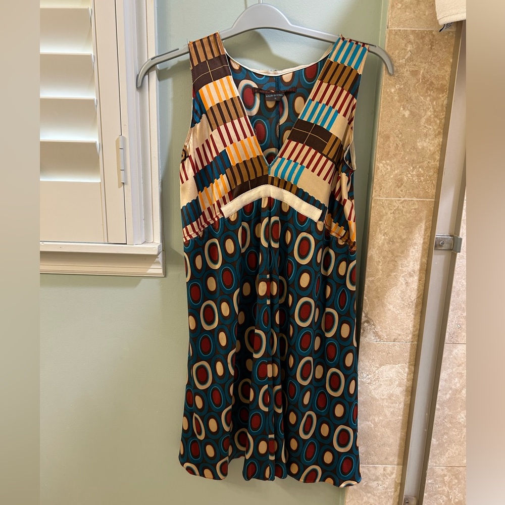 Colorful Geometric Sleeveless Dress